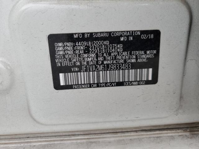 VIN JF1VA2M61J9833483 2018 SUBARU WRX no.12