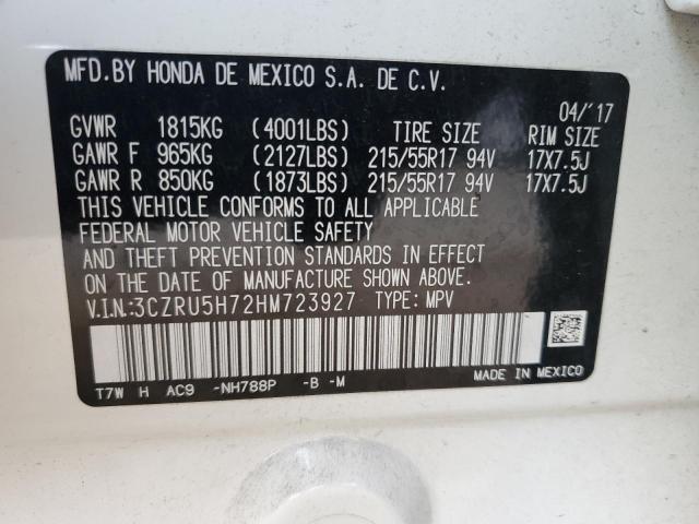 2017 HONDA HR-V EXL - 3CZRU5H72HM723927