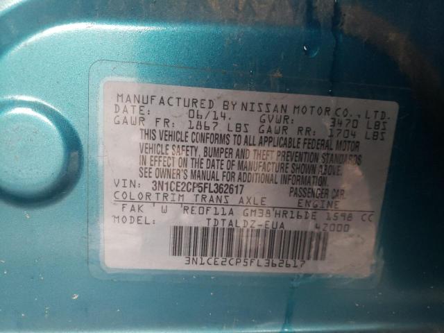 VIN 3N1CE2CP5FL362617 2015 NISSAN VERSA no.12