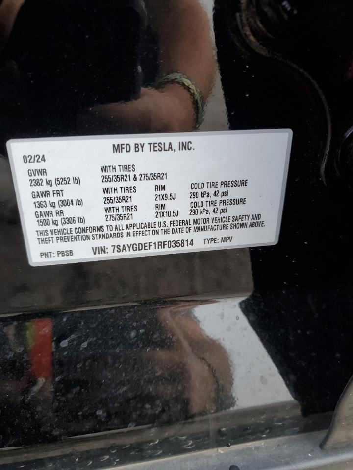 Lot #3042058186 2024 TESLA MODEL Y