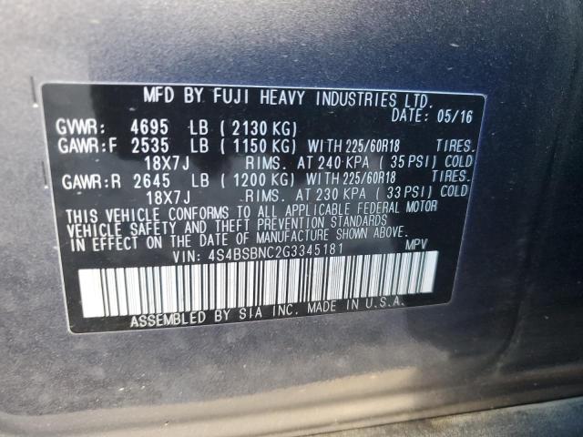 2016 SUBARU OUTBACK 2. - 4S4BSBNC2G3345181
