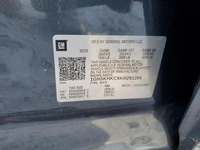 2019 CHEVROLET SUBURBAN K - 1GNSKHKCXKR291296