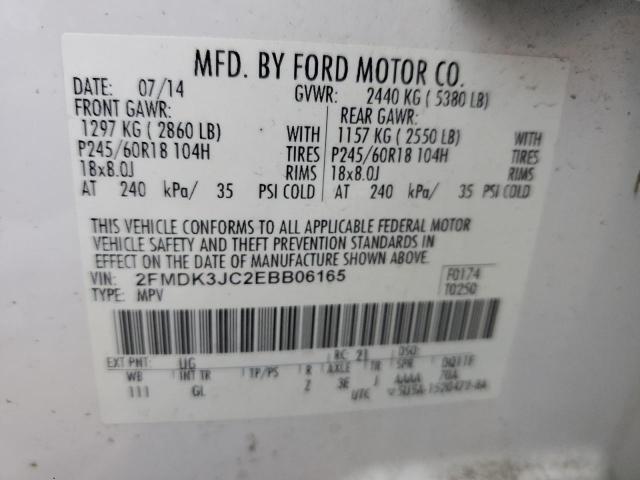 VIN 2FMDK3JC2EBB06165 2014 FORD EDGE no.14