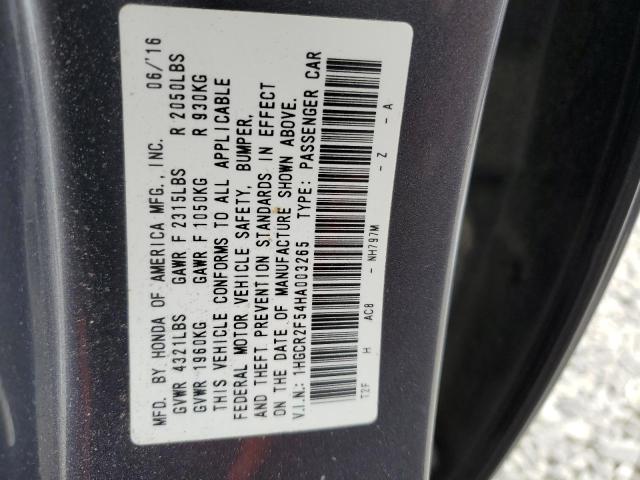 VIN 1HGCR2F54HA003265 2017 HONDA ACCORD no.13