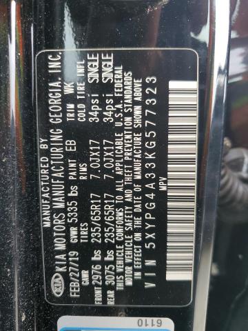 2019 KIA SORENTO L - 5XYPG4A33KG577323