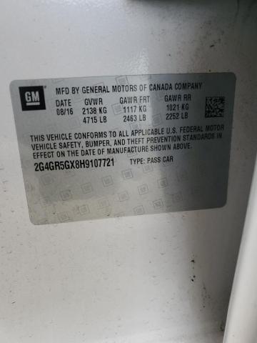 2017 BUICK REGAL PREM 2G4GR5GX8H9107721