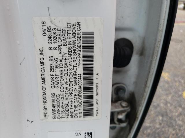 2018 HONDA ACCORD HYB - 1HGCV3F60JA000444