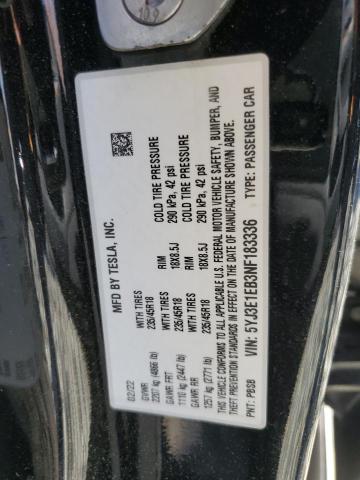 2022 TESLA MODEL 3 - 5YJ3E1EB3NF183336