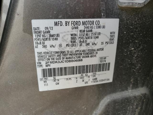 VIN 2FMDK3JC1DBB06088 2013 FORD EDGE no.13