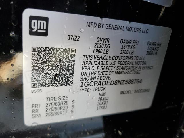 VIN 1GCPADED8NZ588764 2022 CHEVROLET ALL MODELS no.13