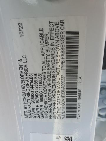 2022 HONDA ACCORD SPO - 1HGCV1F33NA099227
