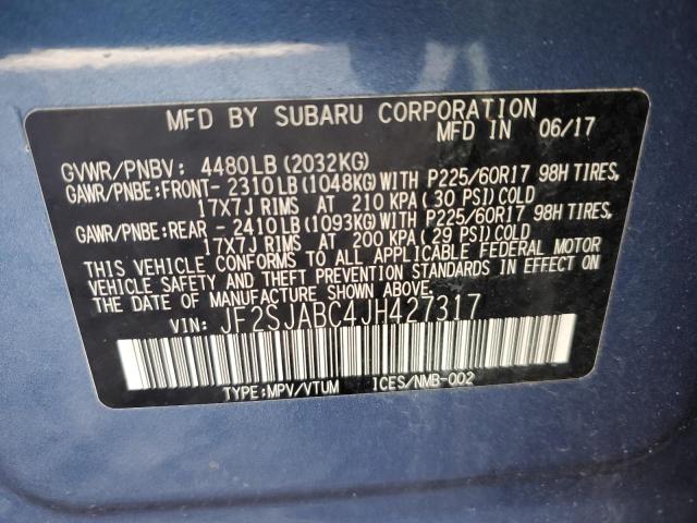 2018 SUBARU FORESTER 2 - JF2SJABC4JH427317