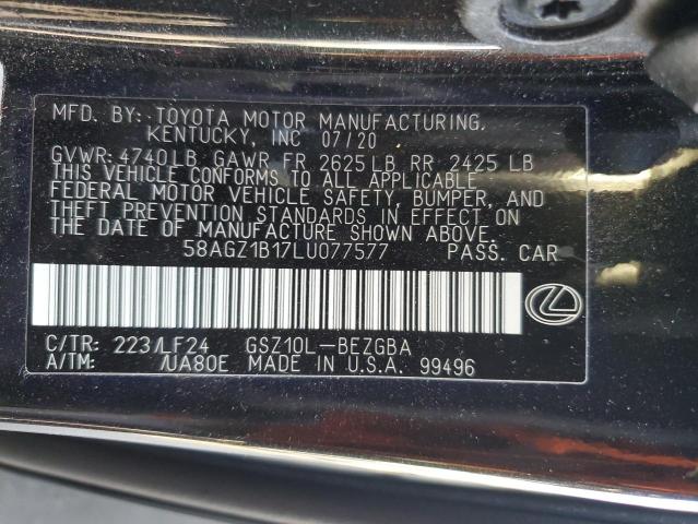 2020 LEXUS ES 350 F S 58AGZ1B17LU077577