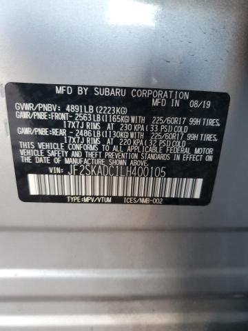 2020 SUBARU FORESTER JF2SKADC1LH400105