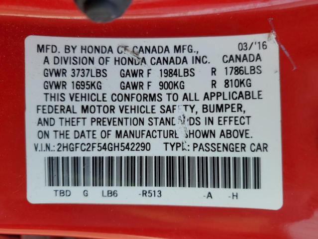 2016 HONDA CIVIC LX - 2HGFC2F54GH542290