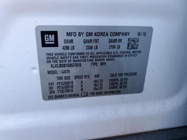 2016 BUICK ENCORE CON - KL4CJBSB1GB537618