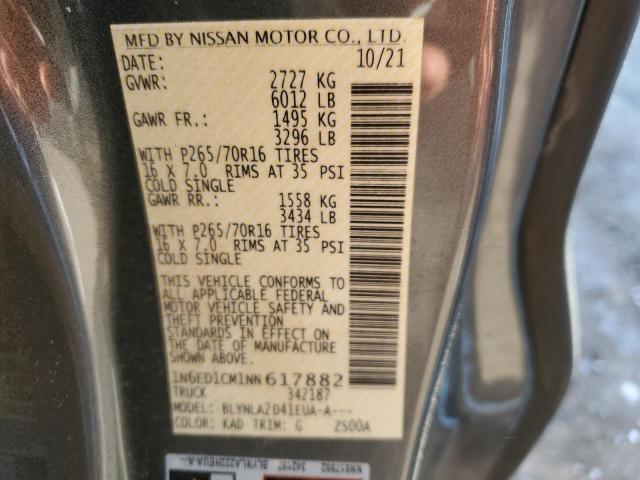 VIN 1N6ED1CM1NN617882 2022 NISSAN FRONTIER no.12