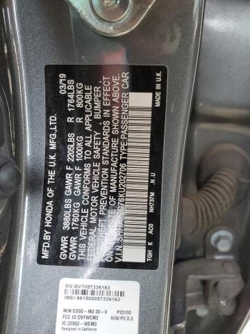 2019 HONDA CIVIC TYPE - SHHFK8G76KU202706