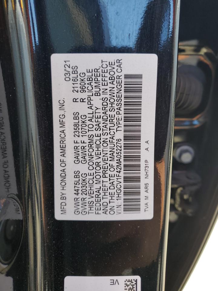 Lot #2991188115 2021 HONDA ACCORD SPO