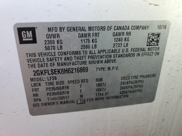 2017 GMC TERRAIN SL - 2GKFLSEK8H6216869