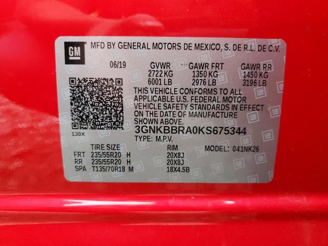 2019 CHEVROLET BLAZER 1LT - 3GNKBBRA0KS675344