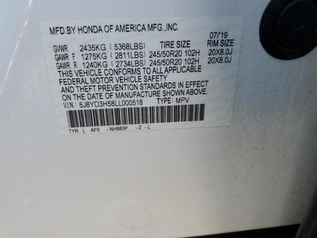 2020 ACURA MDX TECHNO - 5J8YD3H58LL000518