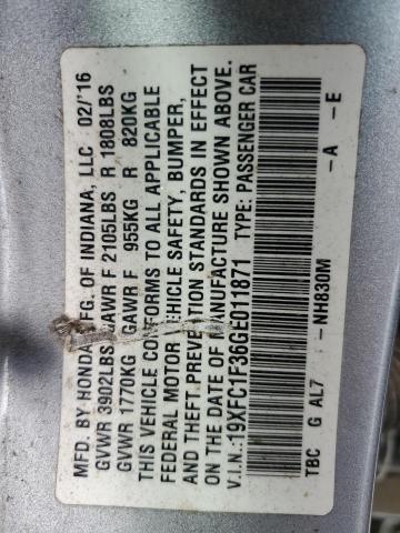 2016 HONDA CIVIC EX - 19XFC1F36GE011871