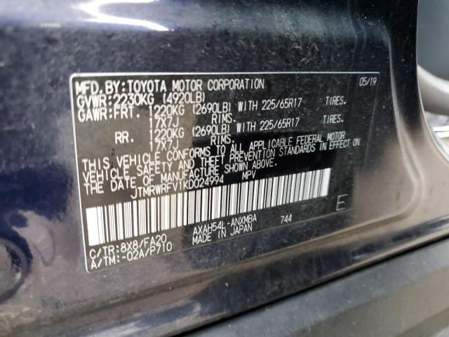 2019 TOYOTA RAV4 XLE - JTMRWRFV1KD024994