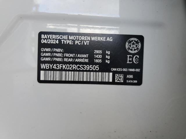 2024 BMW I5 M60 WBY43FK02RCS39505