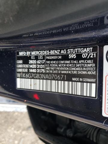 2022 MERCEDES-BENZ S 580 4MAT - W1K6G7GB3NA070671