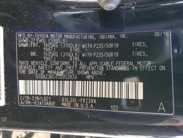 2018 TOYOTA SIENNA SE 5TDXZ3DC4JS952833
