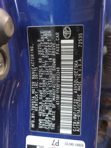 2015 TOYOTA CAMRY LE - 4T1BF1FK8FU983349