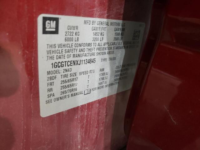 2018 CHEVROLET COLORADO L - 1GCGTCENXJ1134845