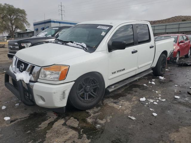 NISSAN TITAN S 2013 white crew pic flexible fuel 1N6BA0EC7DN305798 photo #1