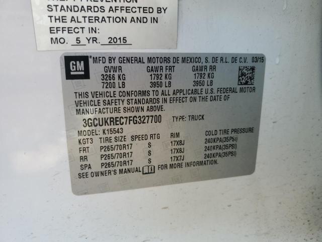 2015 CHEVROLET SILVERADO - 3GCUKREC7FG327700