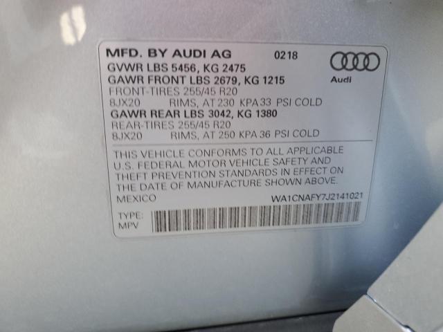 2018 AUDI Q5 PRESTIG WA1CNAFY7J2141021