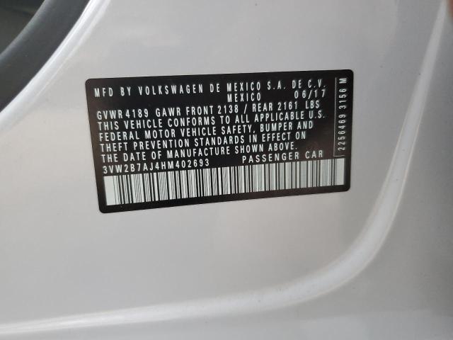 2017 VOLKSWAGEN JETTA S - 3VW2B7AJ4HM402693