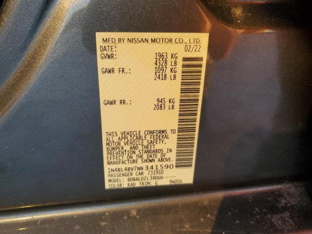 2022 NISSAN ALTIMA S - 1N4BL4BV7NN341590