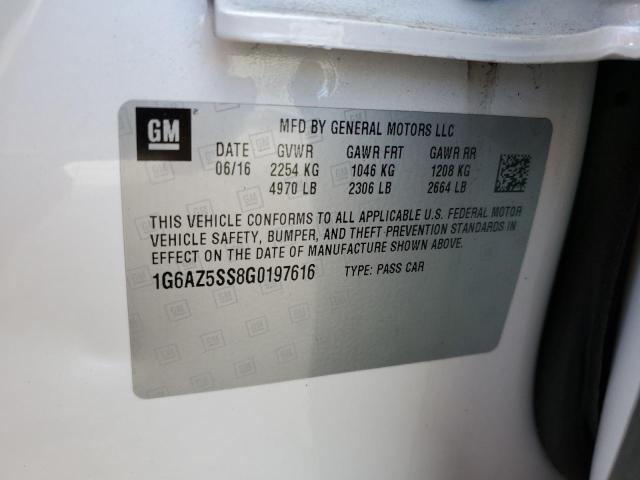 2016 CADILLAC CTS PREMIU - 1G6AZ5SS8G0197616