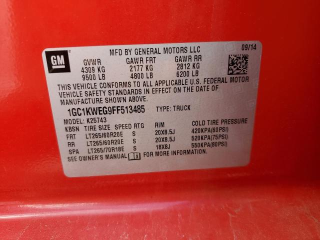 2015 CHEVROLET SILVERADO - 1GC1KWEG9FF513485