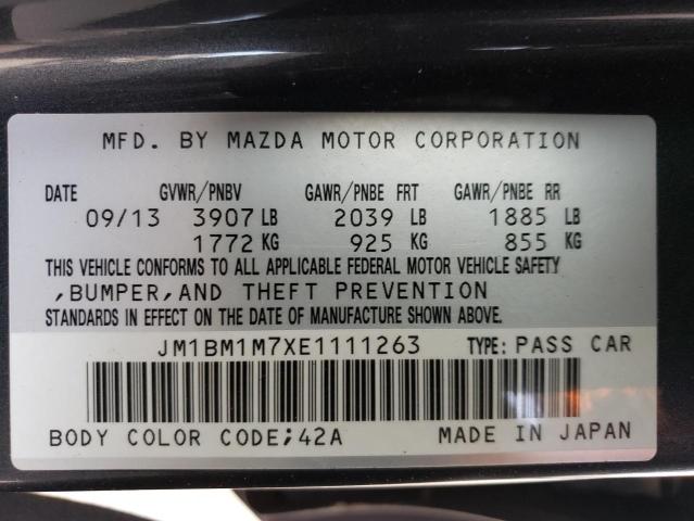 VIN JM1BM1M7XE1111263 2014 MAZDA 3 no.13