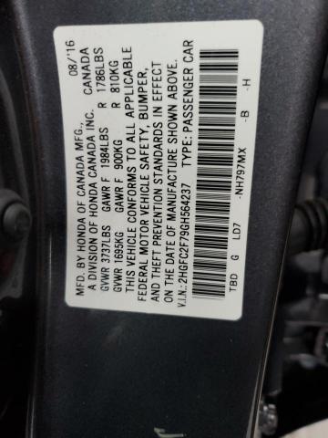 2016 HONDA CIVIC EX - 2HGFC2F79GH564237