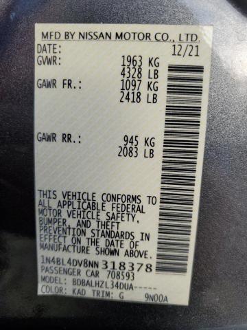 2022 NISSAN ALTIMA SV - 1N4BL4DV8NN318378