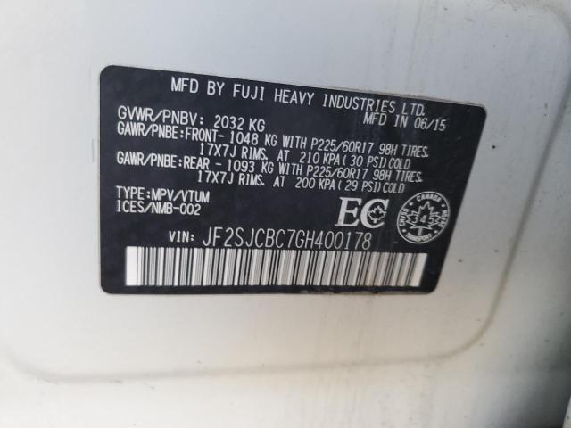 2016 SUBARU FORESTER JF2SJCBC7GH400178
