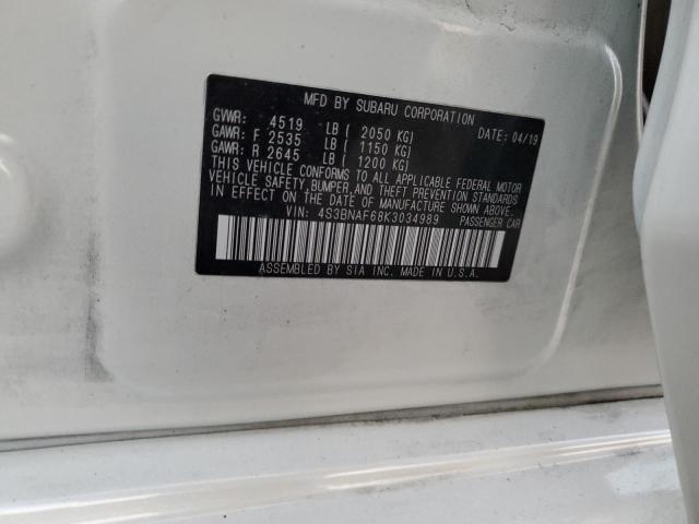 2019 SUBARU LEGACY 2.5 - 4S3BNAF68K3034989