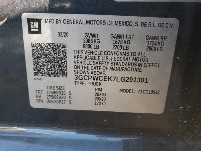 2020 CHEVROLET SILVERADO - 3GCPWCEK7LG291301