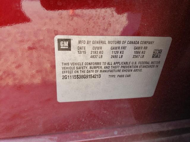 2016 CHEVROLET IMPALA LT - 2G1115S38G9154213