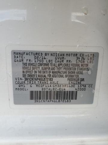 2016 NISSAN VERSA S - 3N1CN7AP4GL872183
