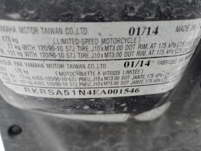2014 YAMAHA ZUMA RKRSA51N4EA001546