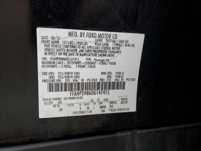 VIN 1FAHP2H86DG147415 2013 Ford Taurus, Sel no.12